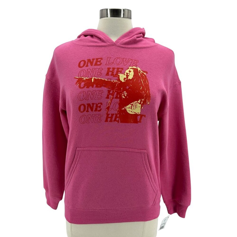 NEW Zion Rootswear Womens Large Sweatshirt Bob Marley One Love Hoodie Graphic
